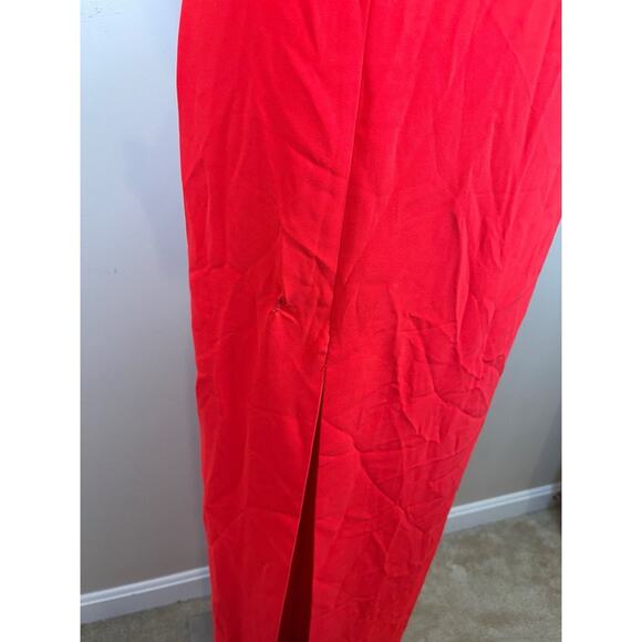 Amanda Uprichard Falcon Off the Shoulder Crimson Red Maxi Dress Size XS - Picture 7 of 9